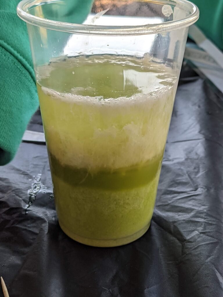 side view of cup - distinct layers visible